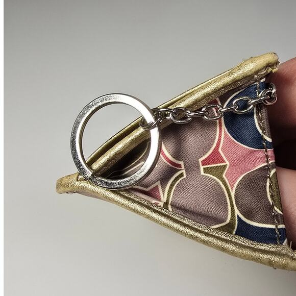 Coach gold leather Multi Color Signature Ashley Skinny ID wallet - Picture 7 of 7